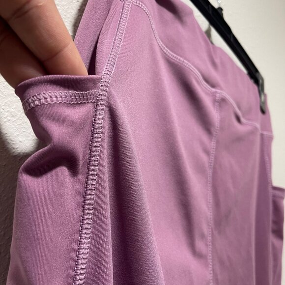 Womens Lavender High-Waisted Leggings With Side Crisscross Detail & Pockets L/XL - Picture 8 of 12